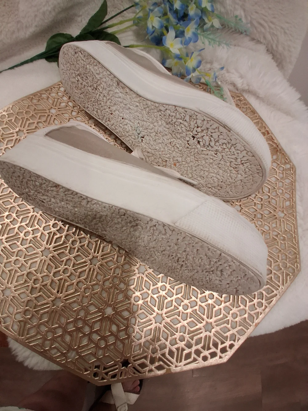 Superga Lulus White Clear-Panel Platform Sneakers Size 8.5 - Picture 7 of 9